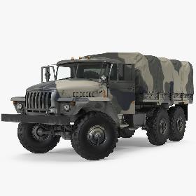 Military Truck URAL 4320 Russian Rigged model